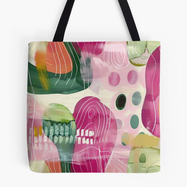 Item preview, green ocre beige modern abstract geometric  designed and sold by Big-Family-Art.