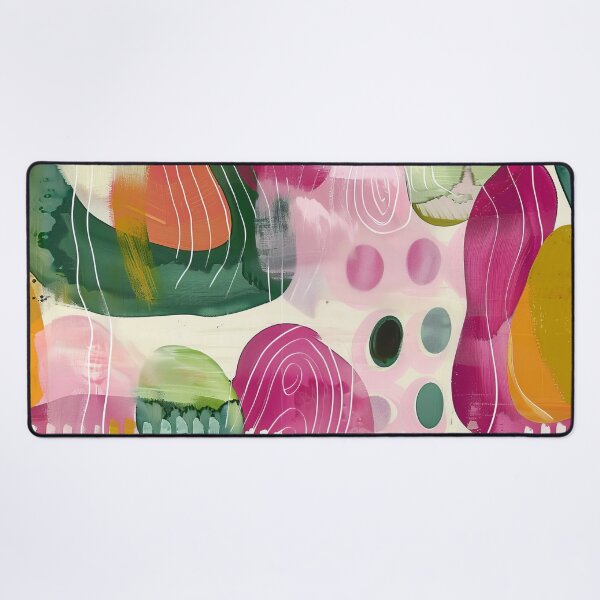 Item preview, green ocre beige modern abstract geometric  designed and sold by Big-Family-Art.