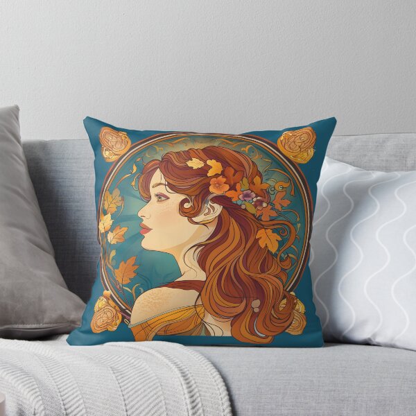 Item preview, Autumn Girl, art nouveau Alphonse Mucha style. designed and sold by Danicus666.