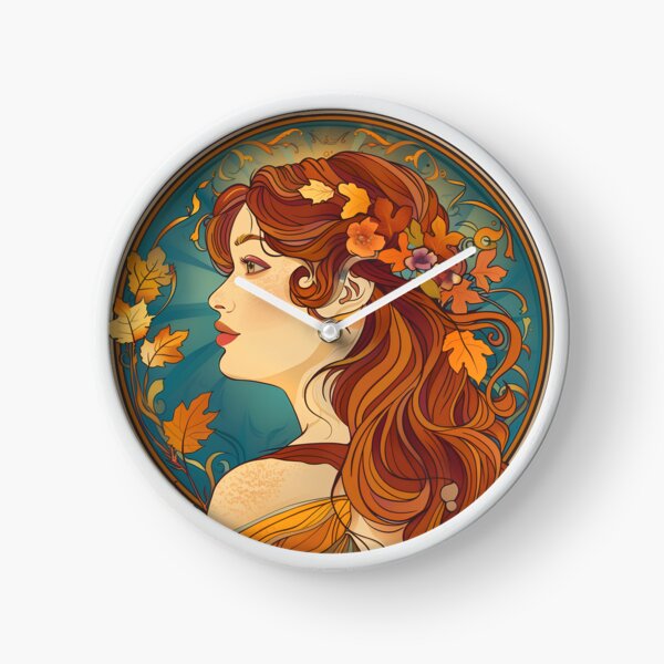 Item preview, Autumn Girl, art nouveau Alphonse Mucha style. designed and sold by Danicus666.