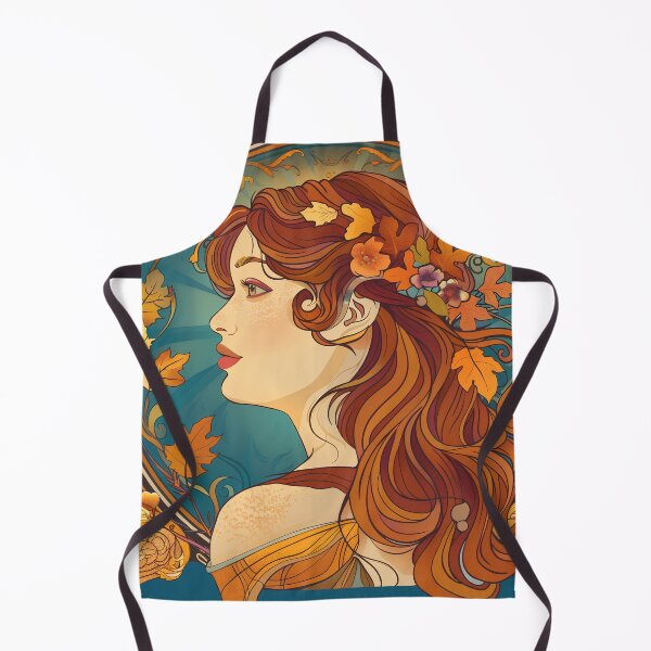 Item preview, Autumn Girl, art nouveau Alphonse Mucha style. designed and sold by Danicus666.