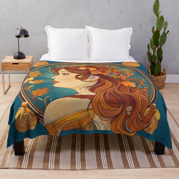 Item preview, Autumn Girl, art nouveau Alphonse Mucha style. designed and sold by Danicus666.