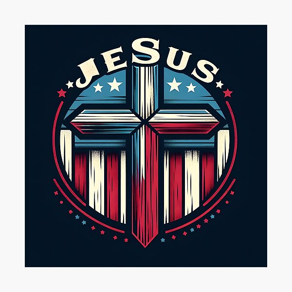 Item preview, Bandera y cruz de Jesús Estados Unidos designed and sold by WildflowersAI.
