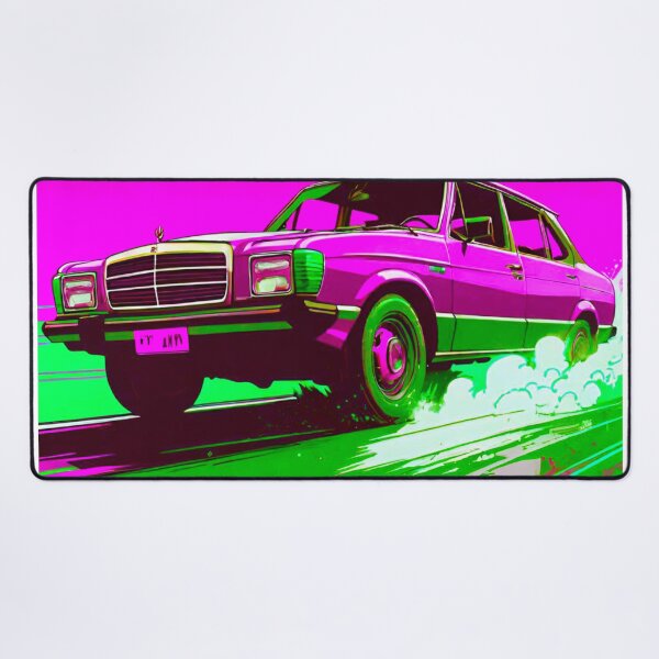 Item preview, Vintage Classic Car: Retro Charm in Pink and Green designed and sold by GrizzlyCollective.