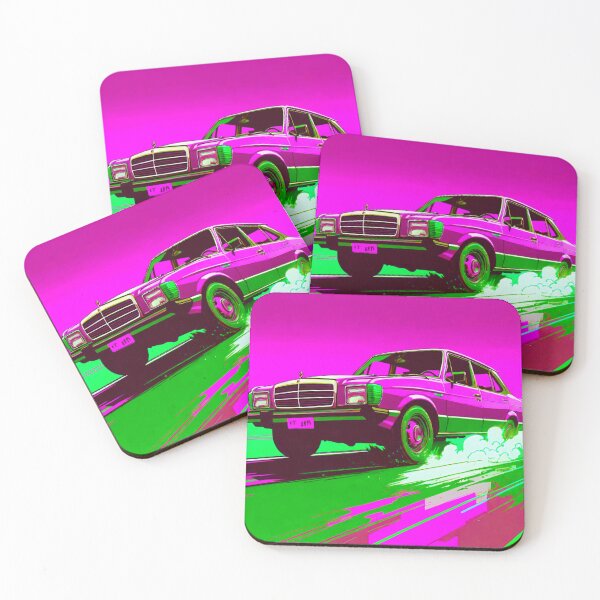 Item preview, Vintage Classic Car: Retro Charm in Pink and Green designed and sold by GrizzlyCollective.