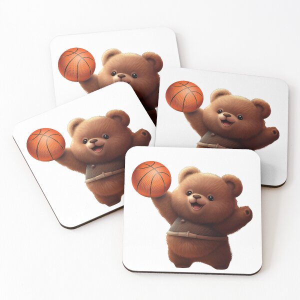 Item preview, Cute Bear Playing Basketball - Fun Sports Graphic Design designed and sold by Winarrts.