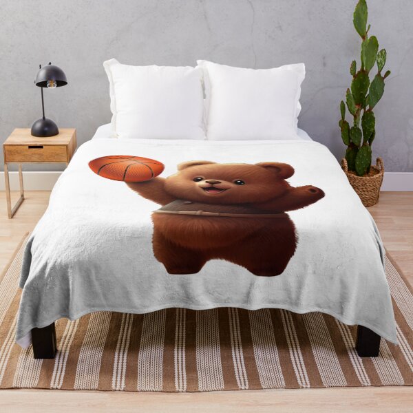 Item preview, Cute Bear Playing Basketball - Fun Sports Graphic Design designed and sold by Winarrts.