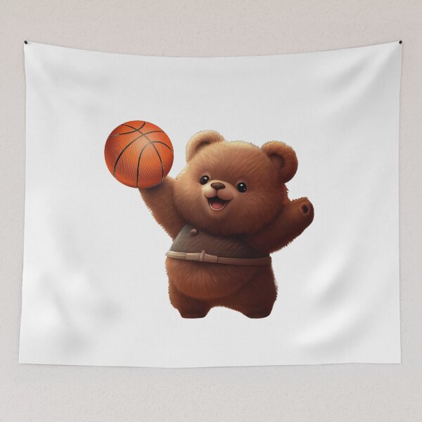 Item preview, Cute Bear Playing Basketball - Fun Sports Graphic Design designed and sold by Winarrts.