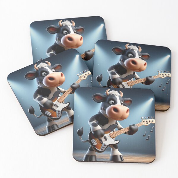 Aperçu de l'œuvre Guitare basse bovine créée et vendue par Moo-larious Creations From Down Udder.