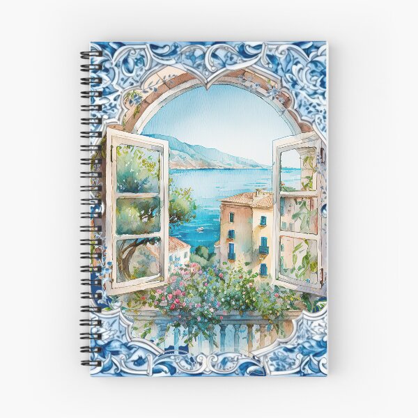 Item preview, Summer, Sicilian Amalfi Mediterranean majolica tile designed and sold by ZeinabTaha.