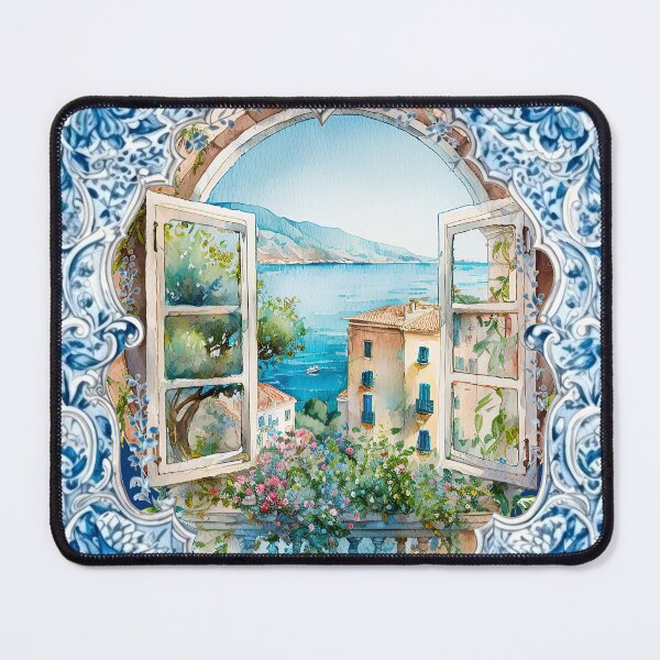 Item preview, Summer, Sicilian Amalfi Mediterranean majolica tile designed and sold by ZeinabTaha.