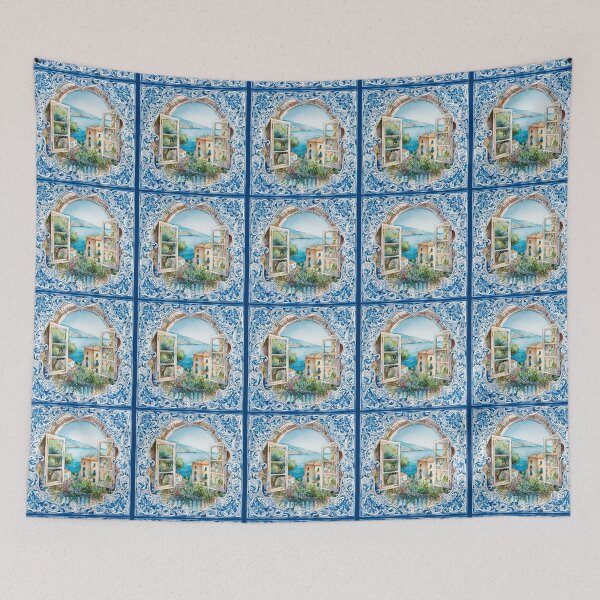 Item preview, Summer, Sicilian Amalfi Mediterranean majolica tile designed and sold by ZeinabTaha.