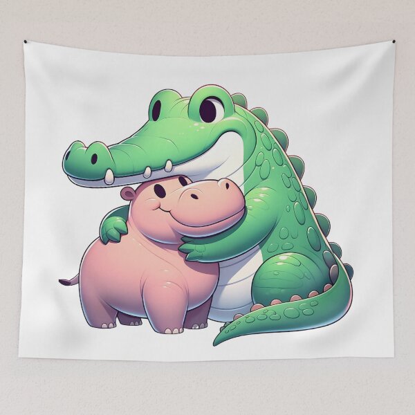 Item preview, Croc 'n' Hippo Hugs: Unlikely Friendship designed and sold by 0penvimark.