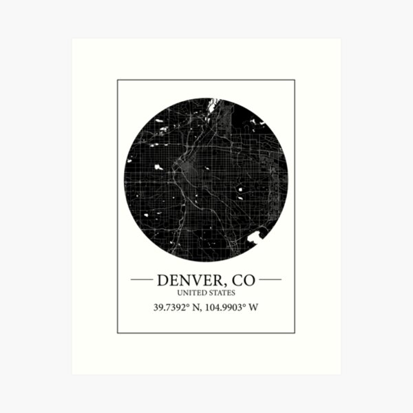 Item preview, Denver map designed and sold by Mapmingle.