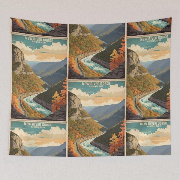 Item preview, New River Gorge National Park USA Vintage Travel Tourism  designed and sold by TravelersGems.