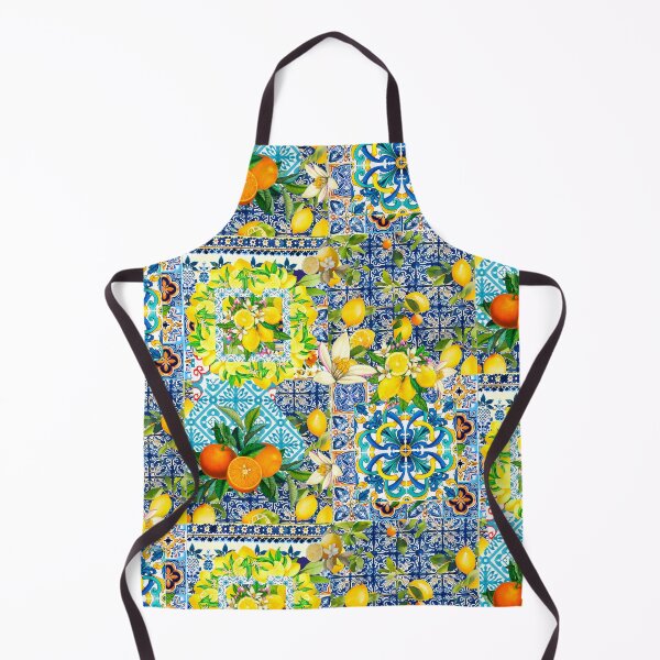 Item preview, Summer blue yellow Sicilian Mediterranean ceramic tiles designed and sold by ZeinabTaha.