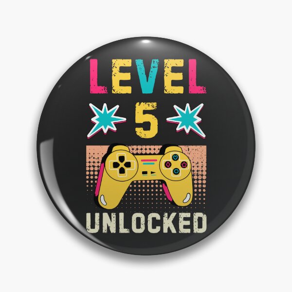 Item preview, Level 5 Unlocked 5th Birthday Retro Vintage Video Games Gamer  designed and sold by MKCollabs.