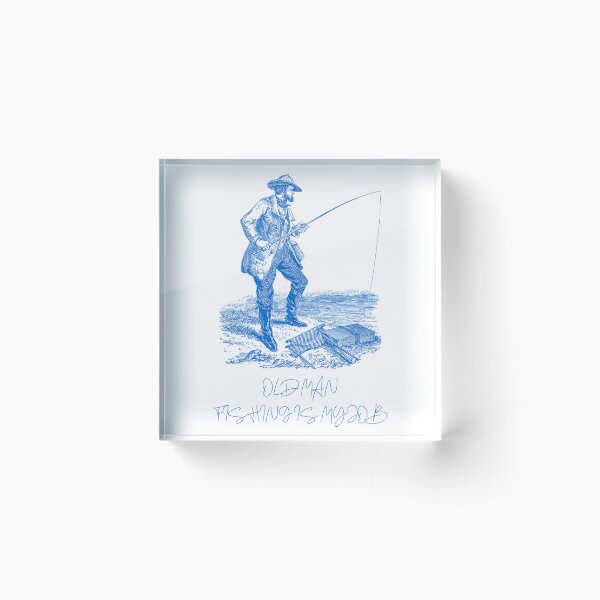 Item preview, Vintage design "Old man fishing is my job" - 80s - Sail Lovers - Ship Lovers - Boat - Sailing - Fishing - Vintage designed and sold by DeCodeArtShop.