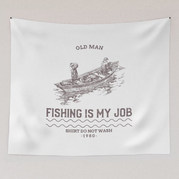 Item preview, "fishing is my job" Vintage design - 80s - Sail Lovers - Ship Lovers - Boat - Sailing - Fishing - Vintage designed and sold by DeCodeArtShop.