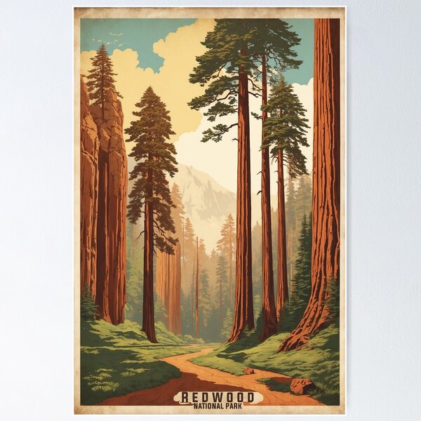 Item preview, Redwood National Park USA Vintage Travel Tourism  designed and sold by TravelersGems.