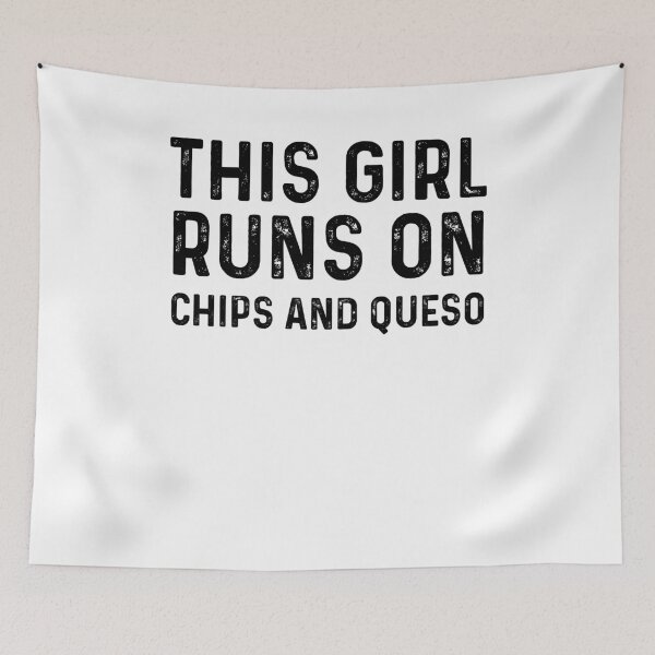 Item preview, This Girl Runs On Chips And Queso, Gym Fitness Workout Tank, Cinco De Mayo designed and sold by Soul-Inspirer.