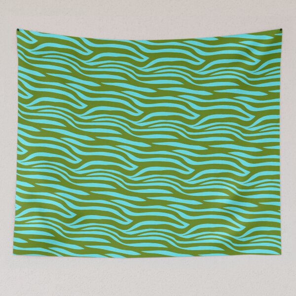 Item preview, Green & Teal Zebra Animal Stripe Print Coherent Drafts designed and sold by Alchemy-A-La-G.