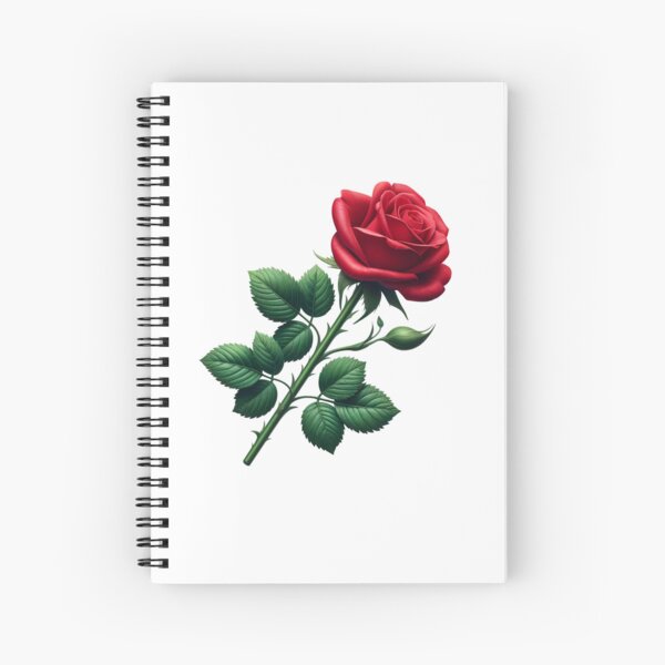 Item preview, Realistic Red Rose with Leaves and Thorns. Gifts for Nature Lovers. designed and sold by LilianPixel.