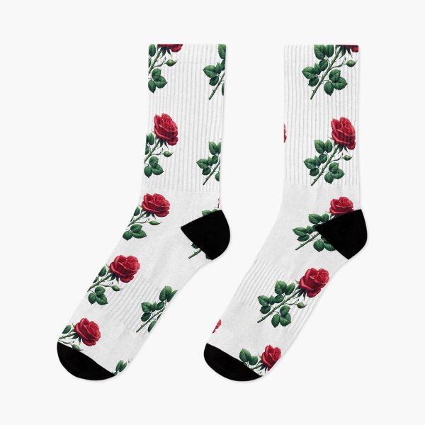 Item preview, Realistic Red Rose with Leaves and Thorns. Gifts for Nature Lovers. designed and sold by LilianPixel.