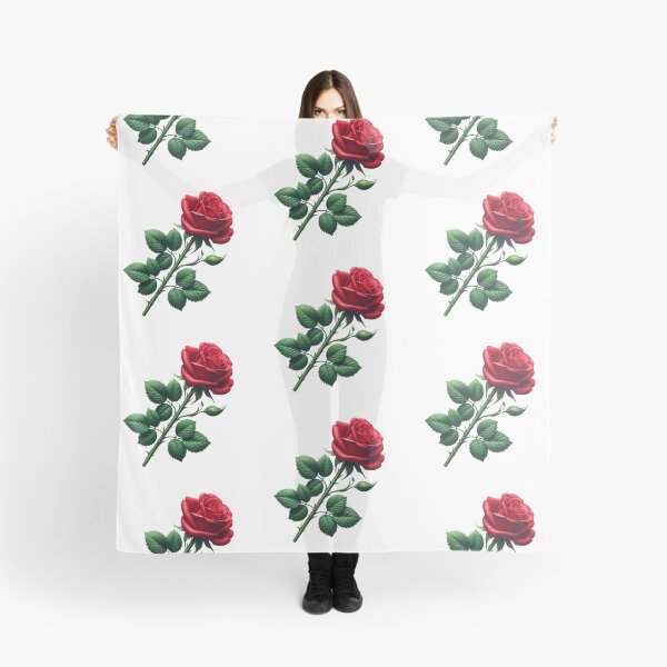 Item preview, Realistic Red Rose with Leaves and Thorns. Gifts for Nature Lovers. designed and sold by LilianPixel.