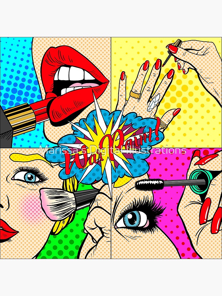"War Paint Comic Strip" Poster for Sale by shylittlekittie Redbubble