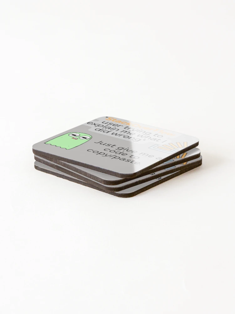 Thumbnail 4 of 5, Coasters (Set of 4), coding help on stackoverflow designed and sold by CodeCrush.
