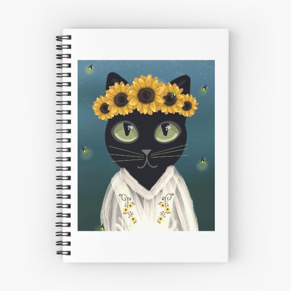 Item preview, Sunflower black cat designed and sold by MuertoCupcake.