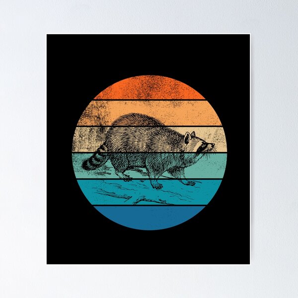 Item preview, Raccoon Retro Sunset designed and sold by AussieWonders.