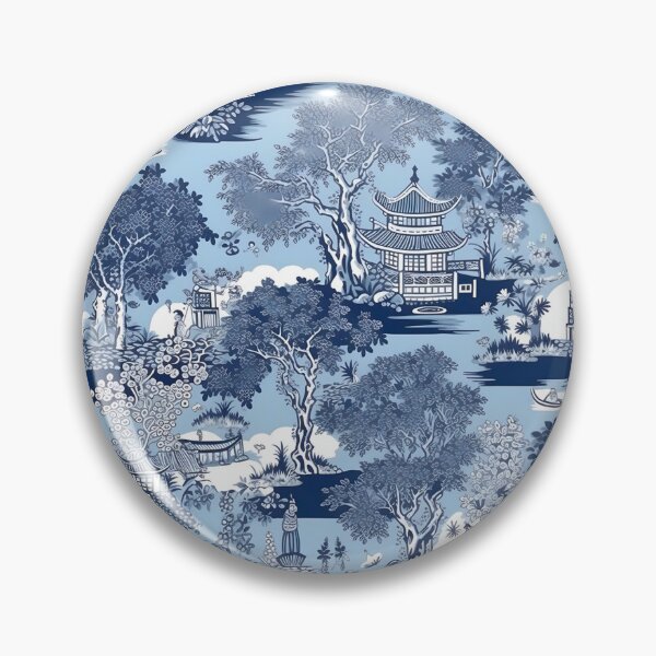 Item preview, Elegant chinoiserie blue willow tile designed and sold by ZeinabTaha.