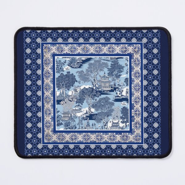 Item preview, Elegant chinoiserie blue willow tile designed and sold by ZeinabTaha.