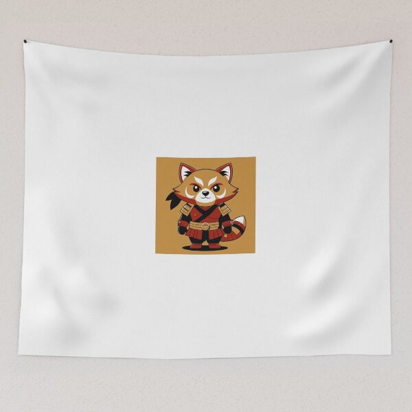 Item preview, cartoon of a red panda warrior designed and sold by janedewaard.
