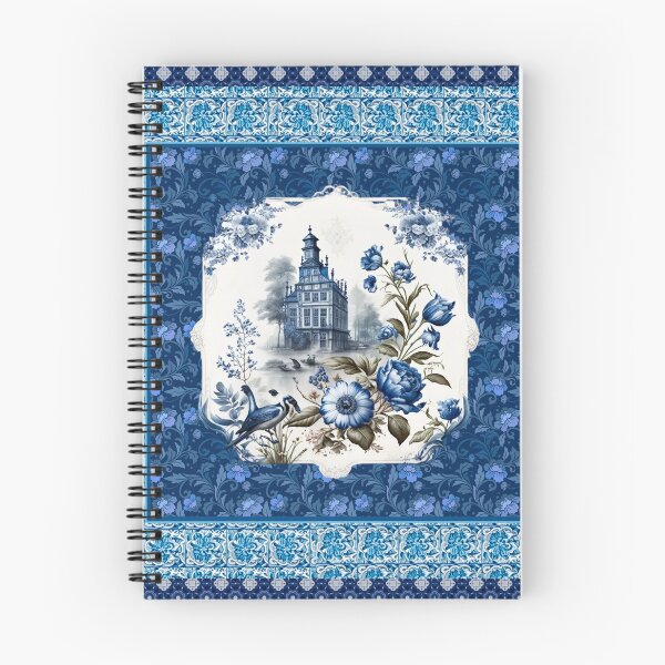 Item preview, Elegant floral chinoiserie blue and turquoise tile designed and sold by ZeinabTaha.