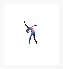 Galaxy ballerina / dancer / gymnast - backbend (galaxy texture) - ballet lover / gymnastics lover / yoga lover Photographic Print