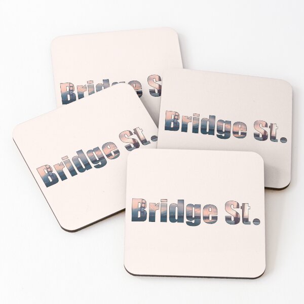 Item preview, Bridge Street Street Name gift with outline foggy bridge background designed and sold by TheMugDirectory.