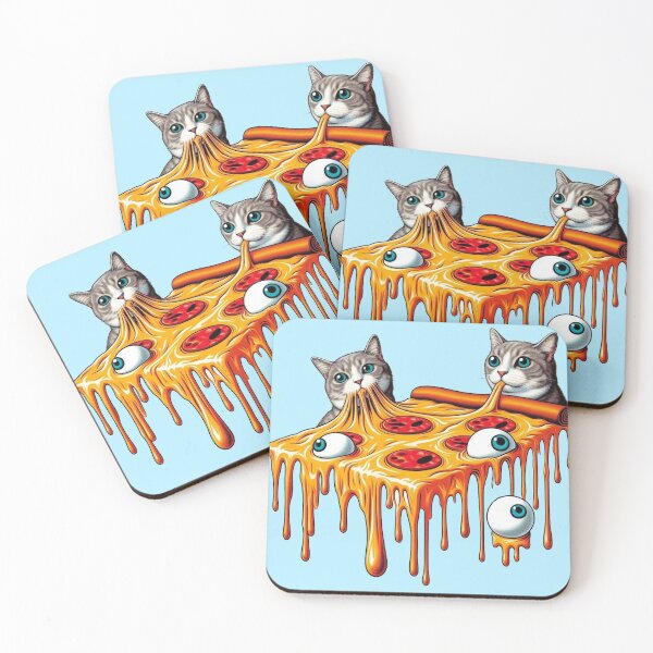 Item preview, Melting pizza cats designed and sold by Vkinsify.