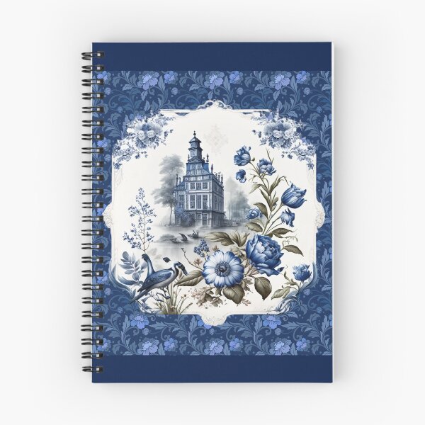 Item preview, Elegant chinoiserie blue and white floral tile designed and sold by ZeinabTaha.