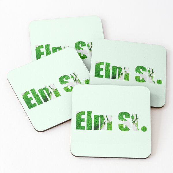 Item preview, Elm Street Street Name with elm leaf background designed and sold by TheMugDirectory.