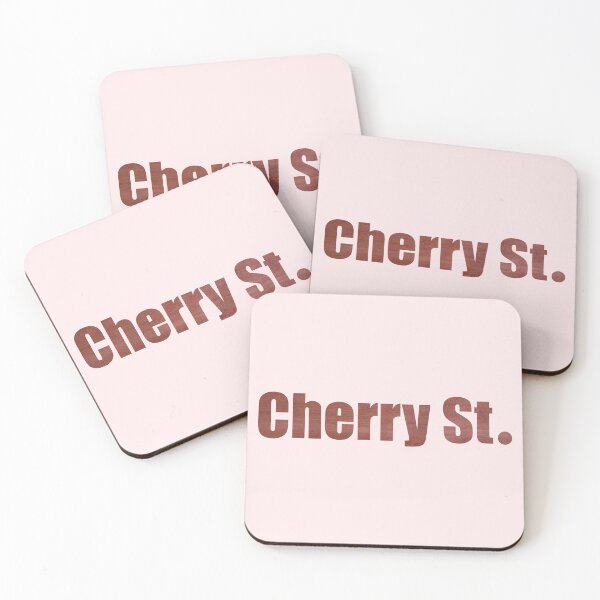 Item preview, Cherry Street Street Name with authentic wood background designed and sold by TheMugDirectory.