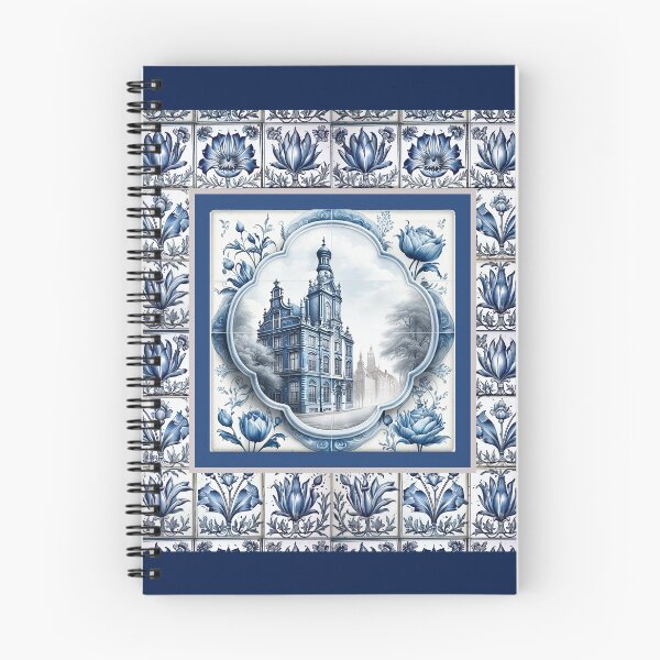 Item preview, Stylish chinoiserie blue and white floral tiles designed and sold by ZeinabTaha.