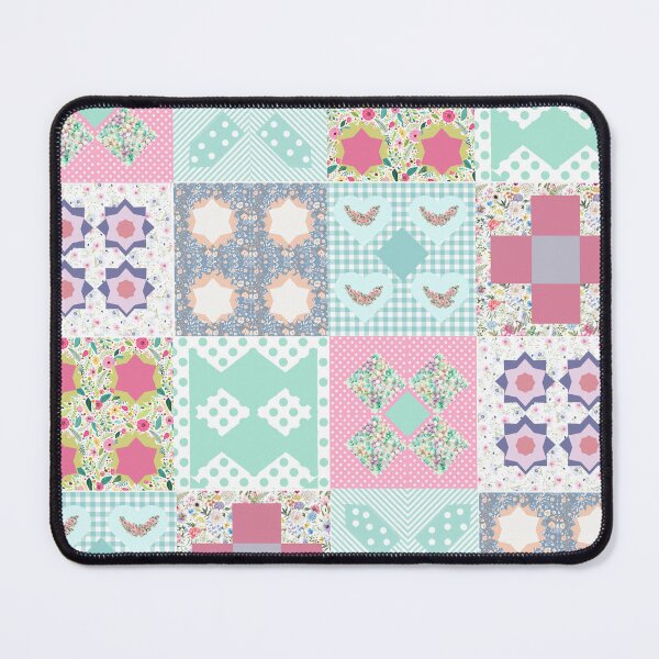 Item preview, Quilt Pattern Pink, Green, and Blue designed and sold by LemonHorse.