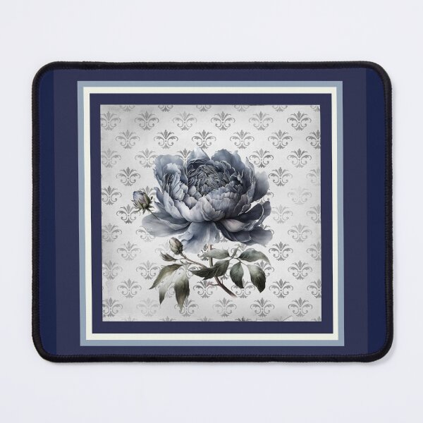 Item preview, Elegant chinoiserie grey flower tile designed and sold by ZeinabTaha.