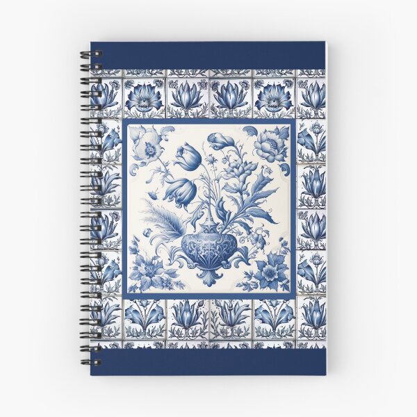 Item preview, Stylish chinoiserie blue and white floral vase tile designed and sold by ZeinabTaha.