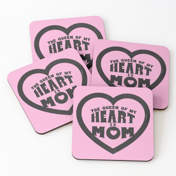 Item preview, THE QUEEN OF MY HEART IS MOM IN BLACK VERSION designed and sold by MY COLORING DRAW.