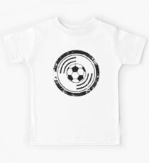 Distressed Circular Soccer Football Design Kids Tee