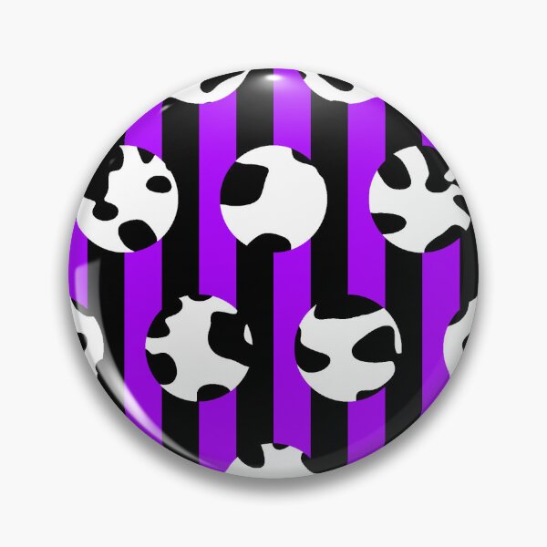 Item preview, Lunares con estampado de vaca sobre rayas negras y moradas. designed and sold by TheRulerofEarth.